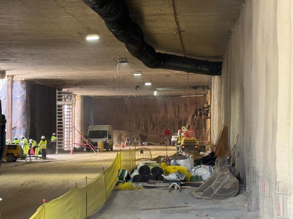 Interior del soterramiento de la Castellana
