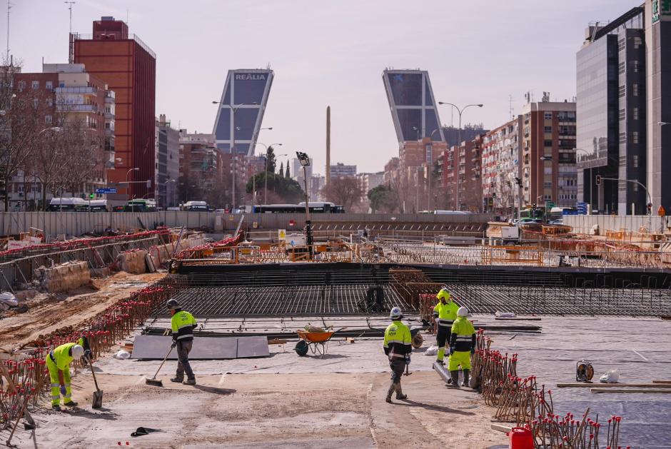 Vista del soterramiento de la Castellana en dirección a Plaza Castilla
