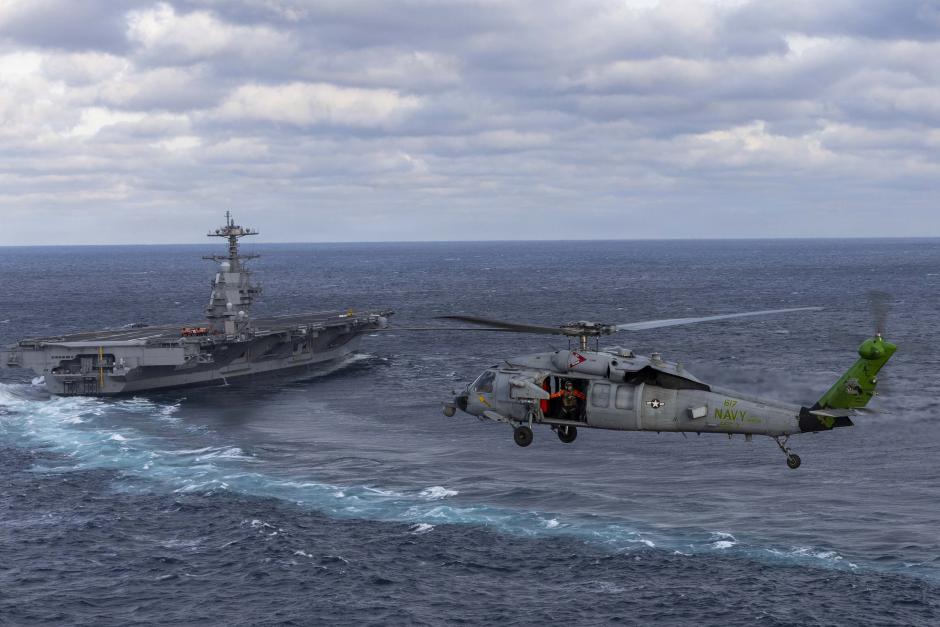 El portaaviones USS John F. Kennedy (CVN-79) durante sus Builder's Trials