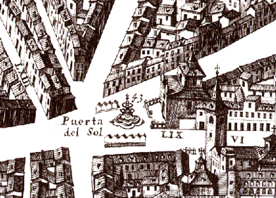 Mapa de la puerta del sol en 1656
