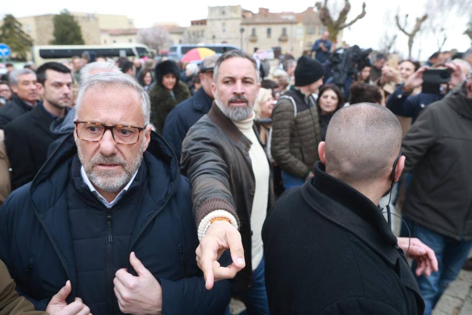 El presidente de Vox, Santiago Abascal, este sábado, en el Mirador del Alcázar de Toro (Zamora)