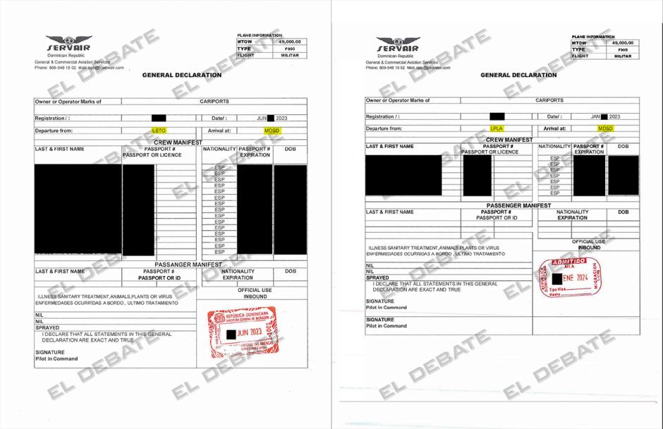 Dos de los trayectos del Falcon