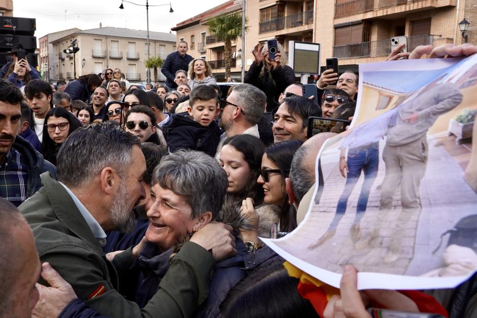 El presidente de Vox, Santiago Abascal, en el acto público en Medina del Campo (Valladolid)