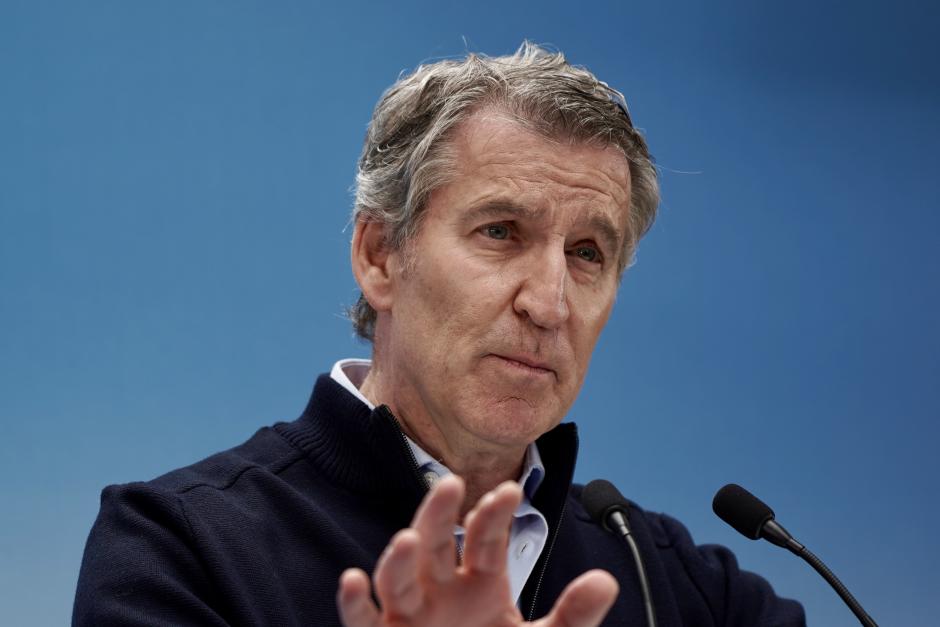 Feijóo, este domingo, en la localidad vallisoletana de Tordesillas