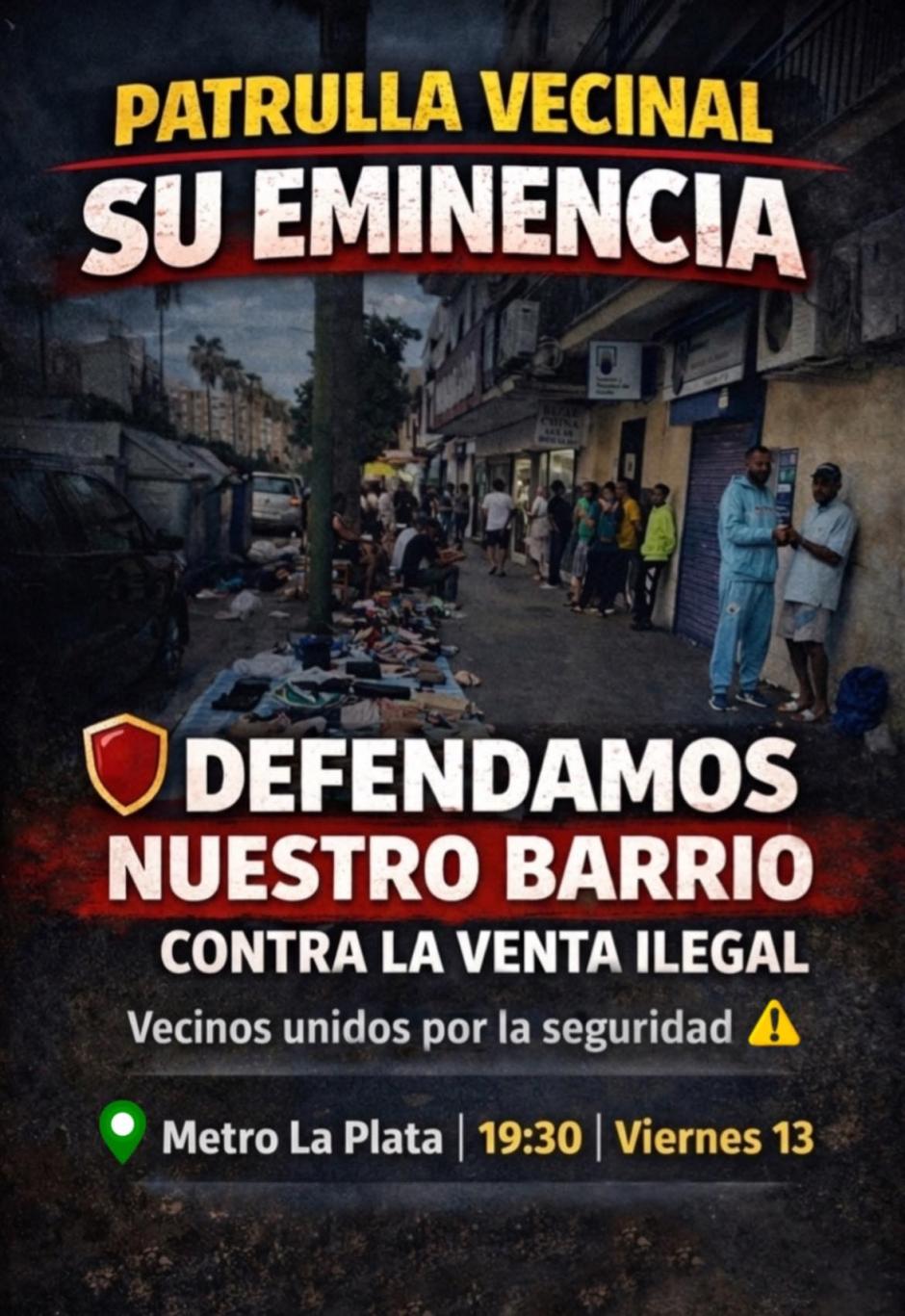 Convocatoria de la patrulla vecinal de Su Eminencia para el próximo 13 de marzo