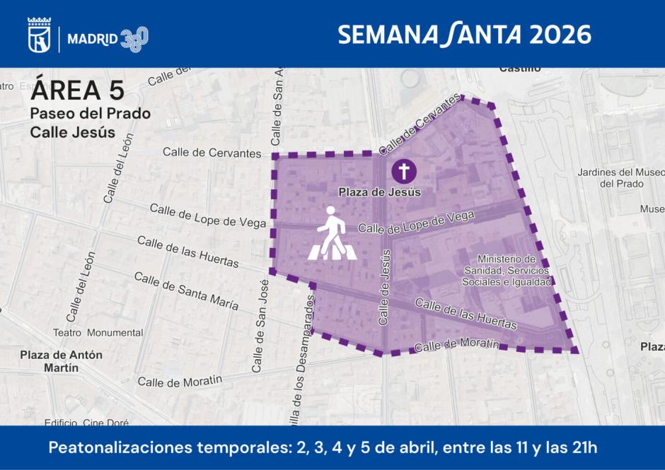 Área peatonal 5 de la Semana Santa madrileña