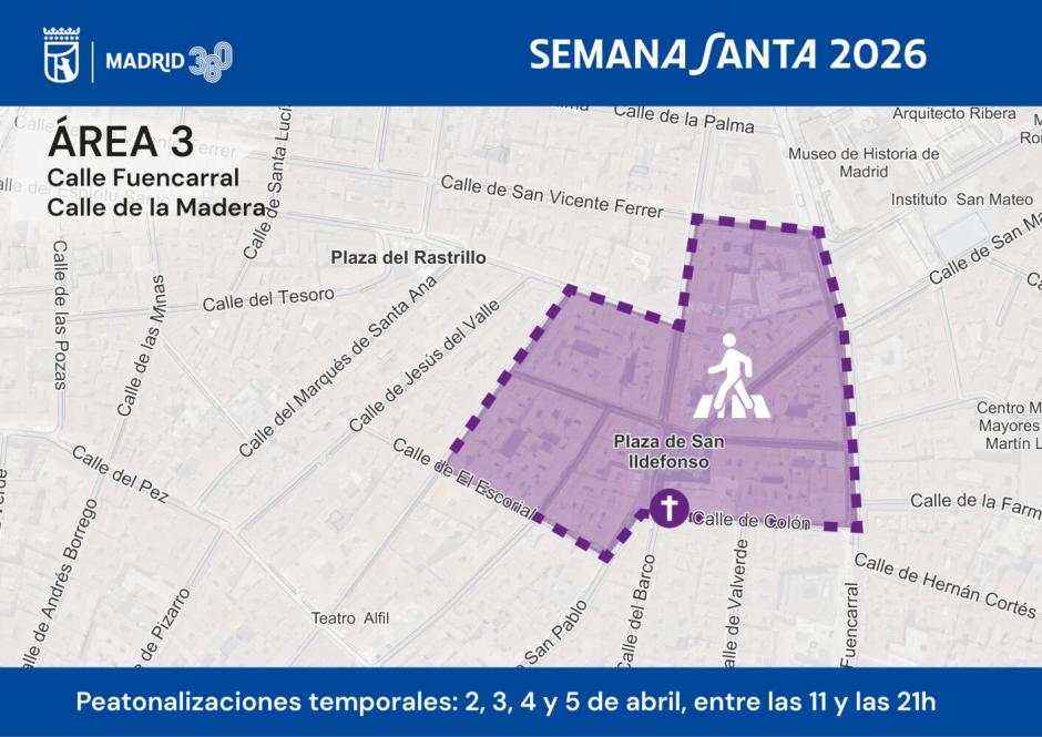 Área peatonal 3 de la Semana Santa madrileña