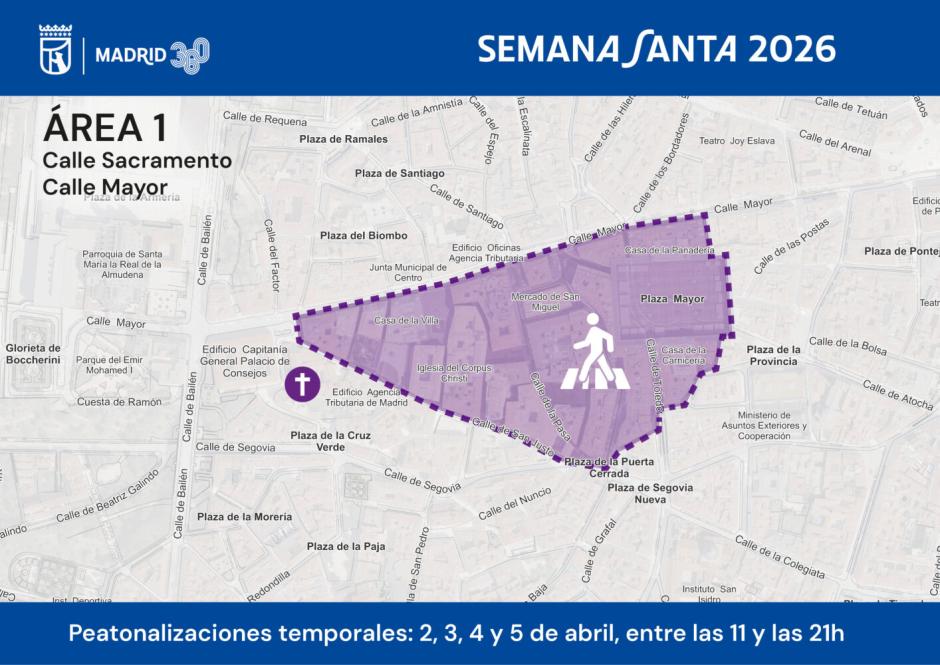 Área peatonal 1 de la Semana Santa madrileña