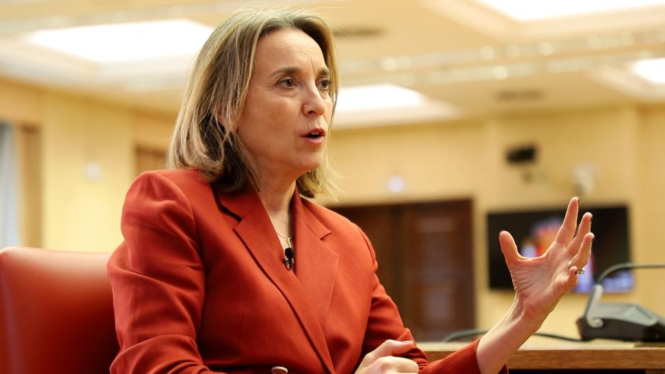 Cuca Gamarra, durante la entrevista con El Debate