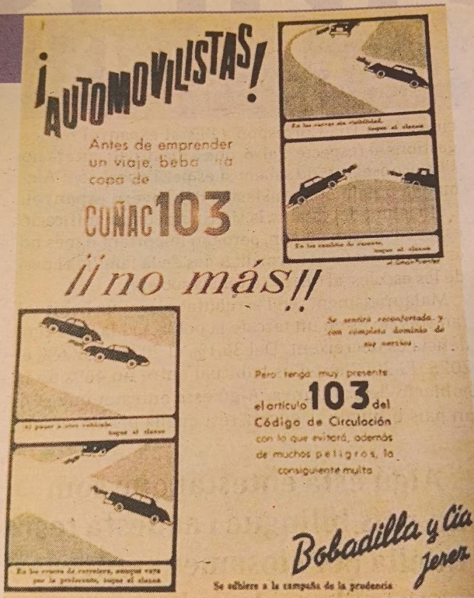 Anuncio de Coñac 103, diseñado por la Agencia Alas
