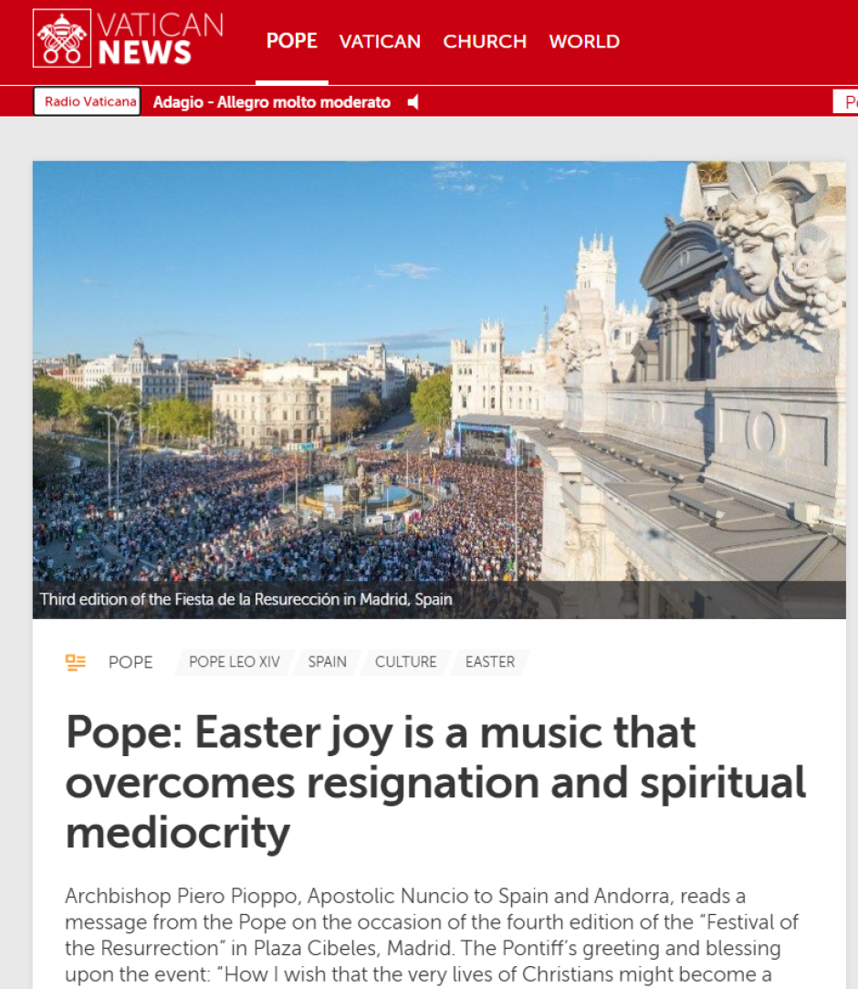 El medio oficial del Vaticano también informó del macro evento