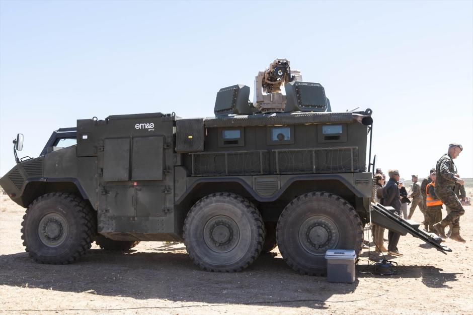 Vehículo blindado de Escribano con torreta Guardian y radar Nemus de Indra
Marian León / Europa Press
14/4/2026