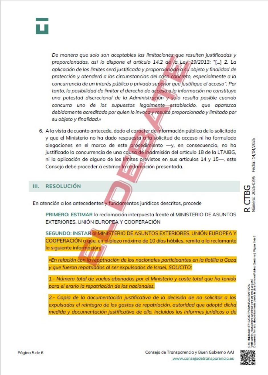 Resolución 2026-0395 del Consejo de Transparencia de fecha 14 de abril