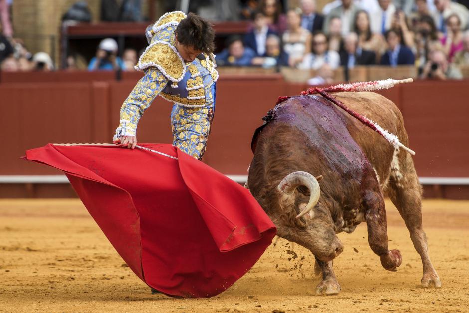 Muletazo de Roca Rey a ese vistoso toro colorao.