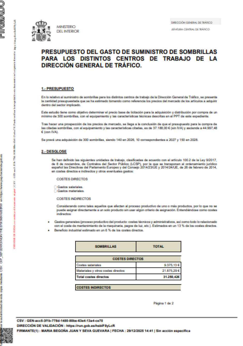 Imagen del contrato de compra