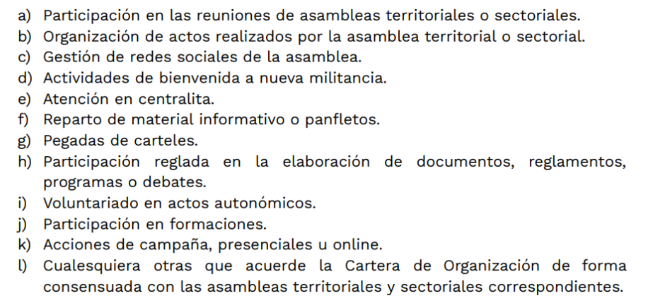 Actividades de participación en Más Madrid