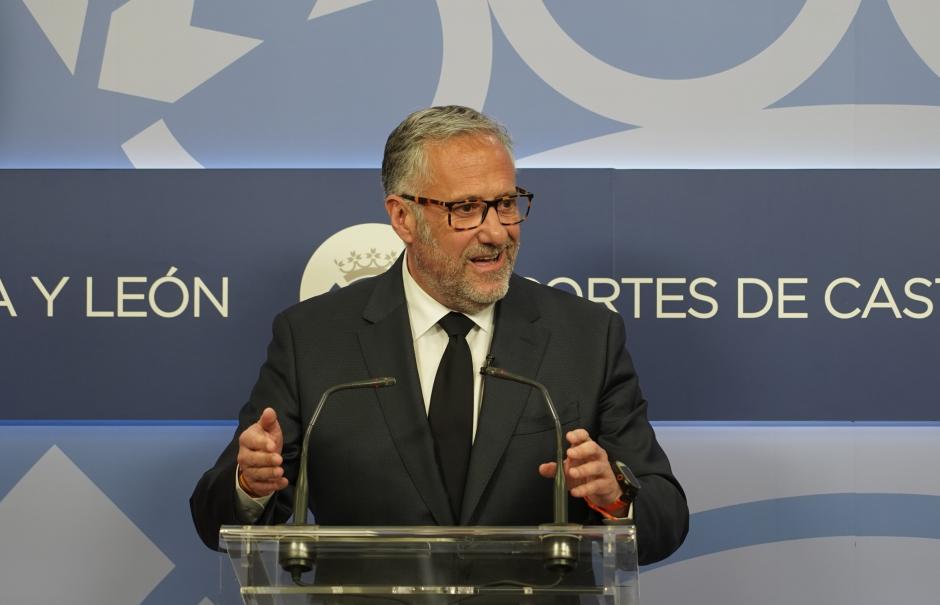 El portavoz parlamentario de Vox en las Cortes de Castilla y León, Carlos Pollán