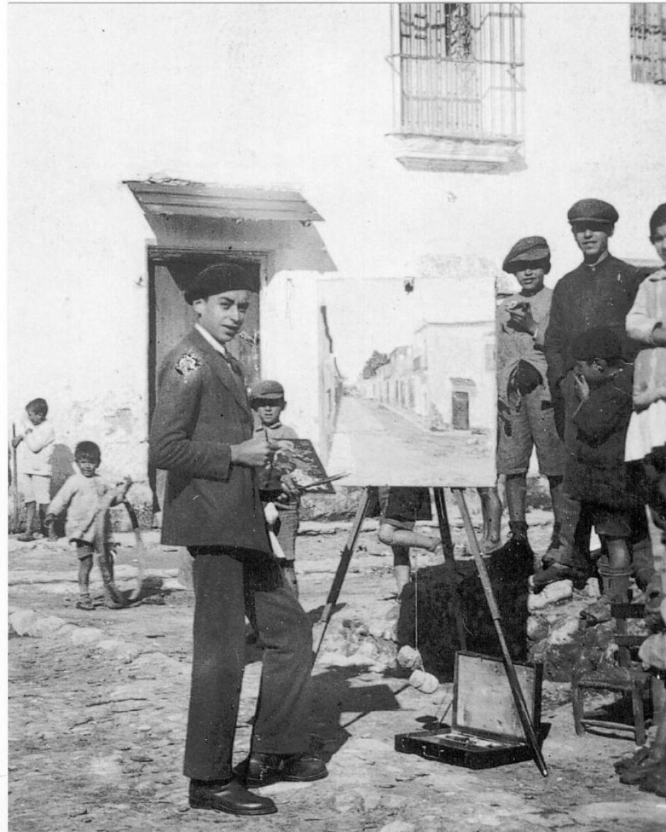 Manolo Prieto pintando de niño