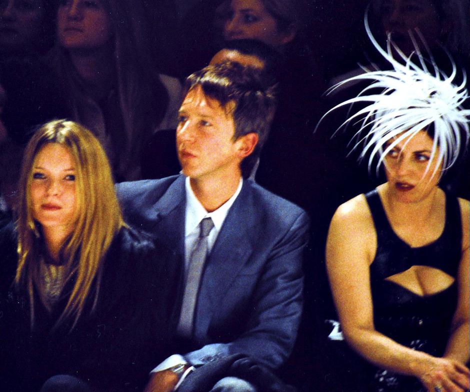 Model Kate Moss with Jefferson Hack and stylist Isabella Blow at Alexander McQueen's Spring / Summer 2003 Show. 15/09/03