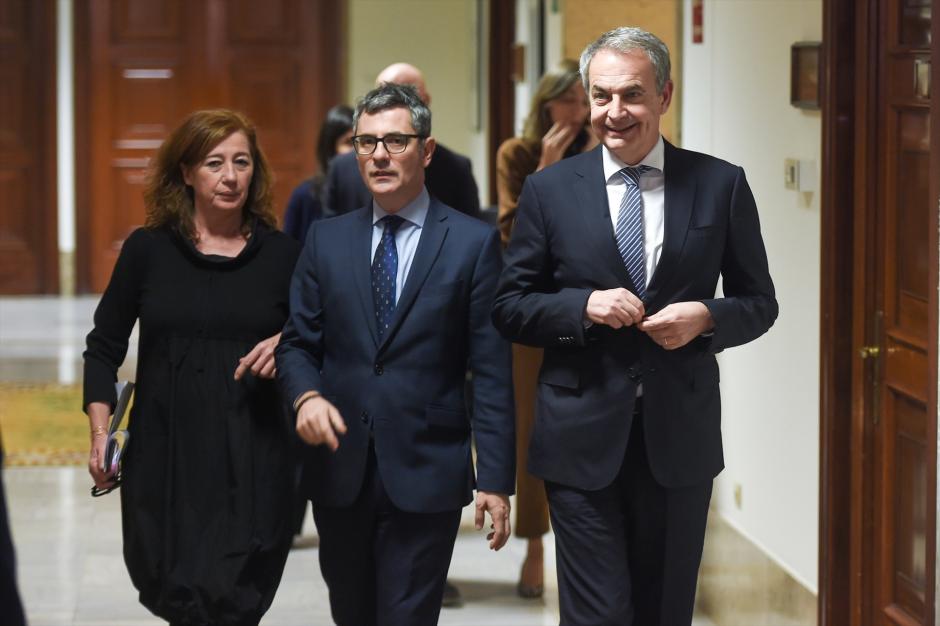 Francina Armengol, Félix Bolaños y José Luis Rodríguez Zapatero