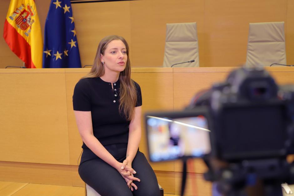 La portavoz del PP en el Congreso, Ester Muñoz, durante su entrevista con El Debate