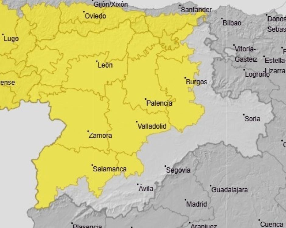 Avisos por tormentas este sábado en Castilla y León