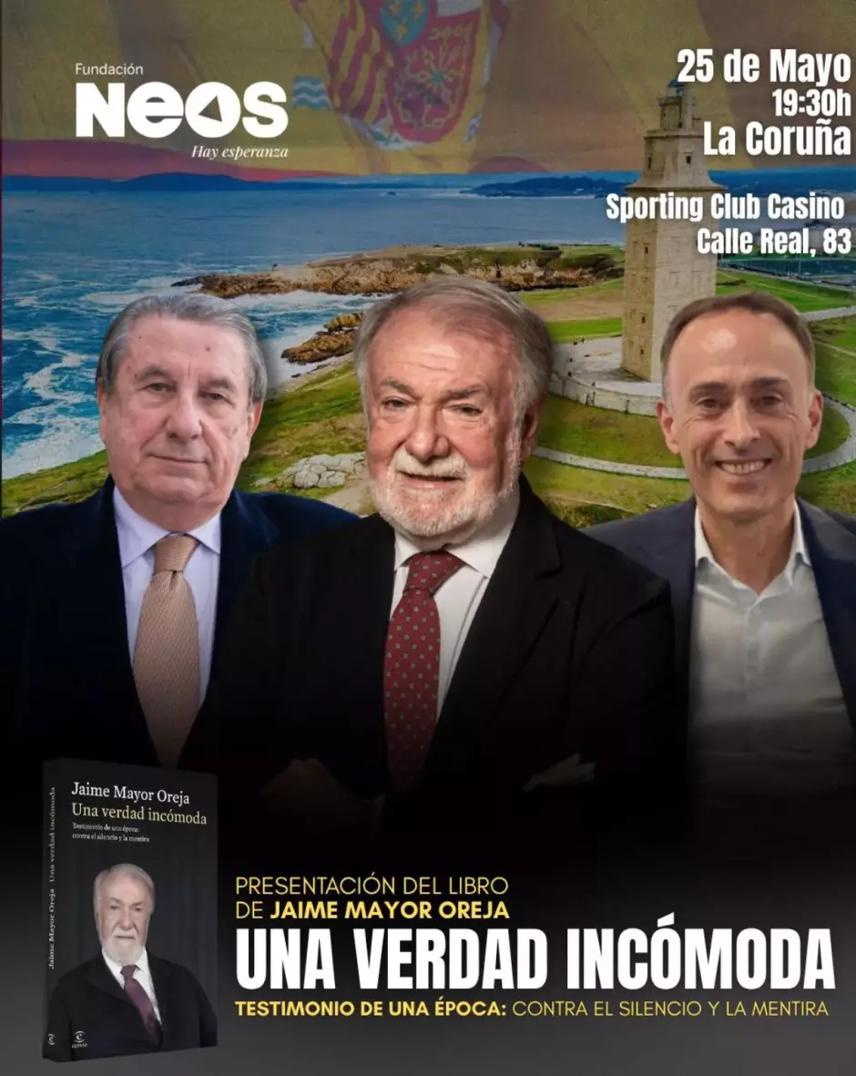 Cartel de la presentación del libro de Jaime Mayor Oreja 'Una verdad incómoda: testimonio de una época contra el silencio y la mentira'