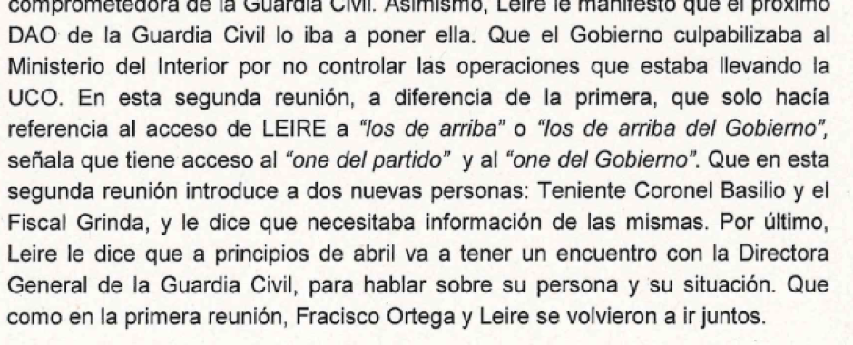 Referencias al "one" en el sumario del caso Leire
