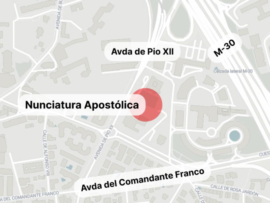 Mapa de las zonas calientes de movilidad el lunes con motivo de la visita del Papa