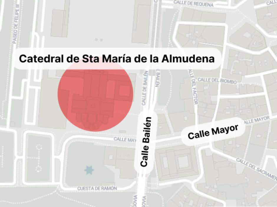 Mapa de las zonas calientes de movilidad el lunes con motivo de la visita del Papa