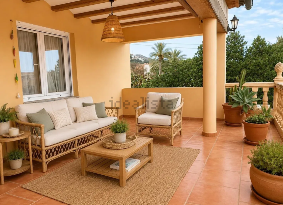 Porche de la vivienda okupada en Jávea