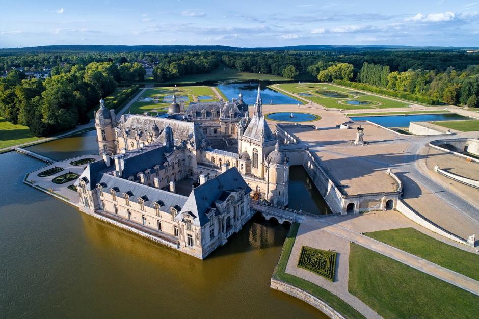El conjunto de Chantilly a vista de dron