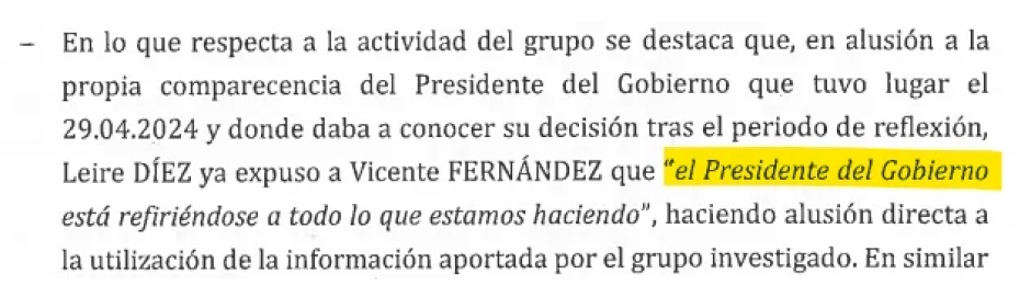 Leire Díez, sobre Pedro Sánchez