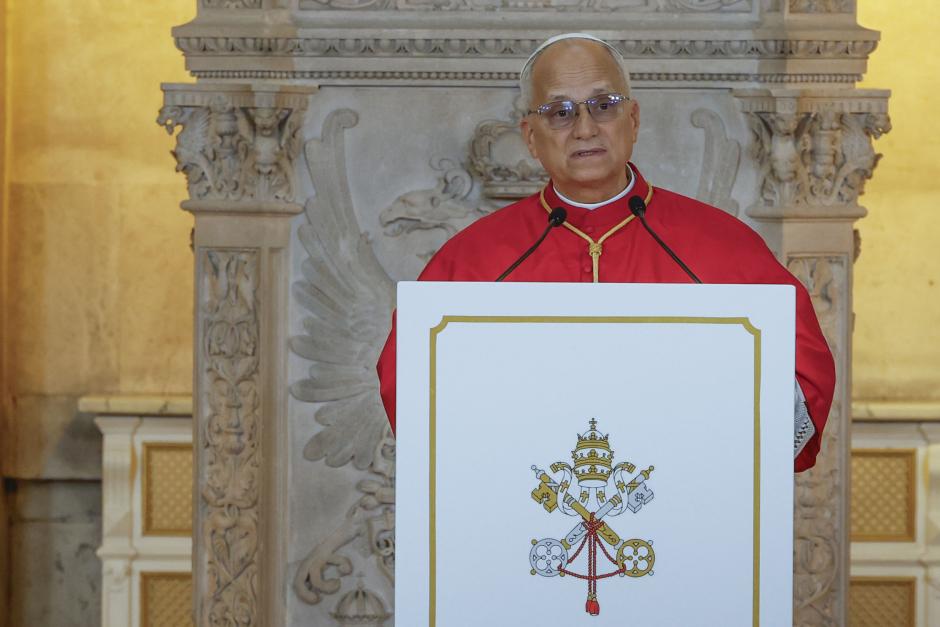 León XIV, durante su discurso en el Palacio Real