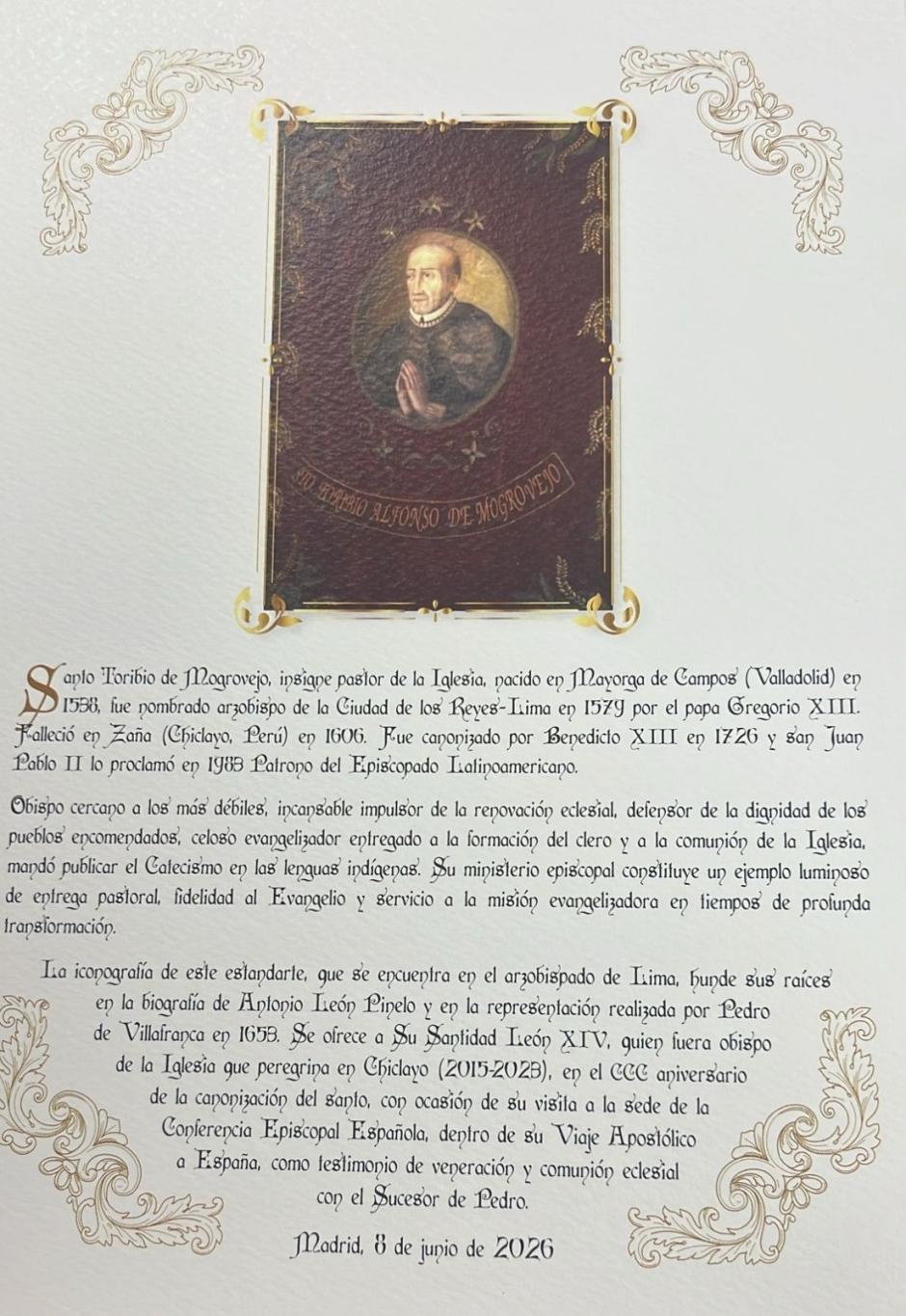 Obsequio de Luis Argüello a León XIV