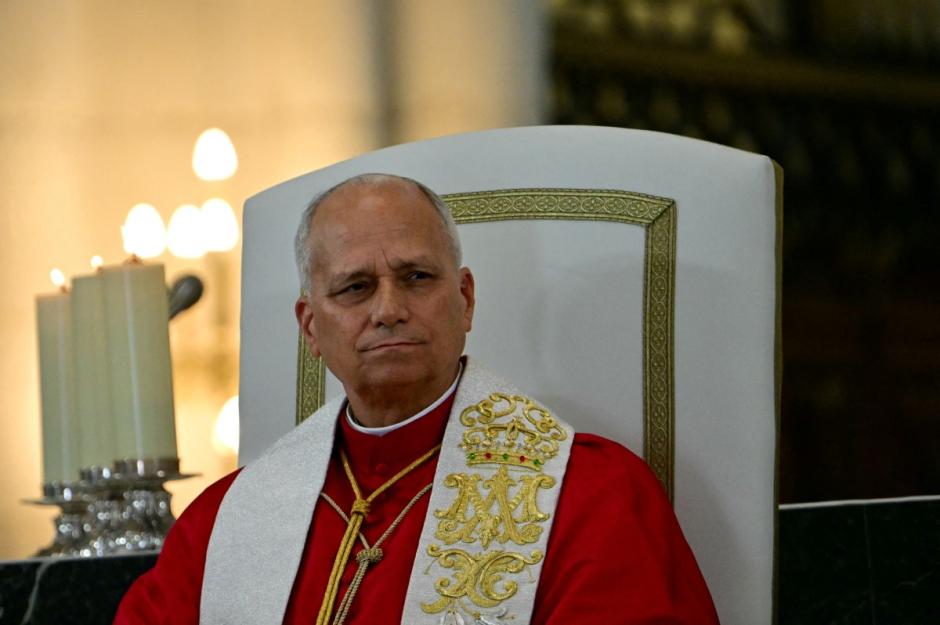 Pope Leo XIV is pictured during a prayer to Our Lady of Almudena at the Cathedral of the Holy Mary of Almudena in Madrid on June 8, 2026. Pope Leo XIV is visiting Spain June 6-12 with stops in Madrid, Barcelona, and the Canary Islands, where he will meet with migrants and organisations dedicated to helping them. (Photo by Stefano RELLANDINI / AFP)