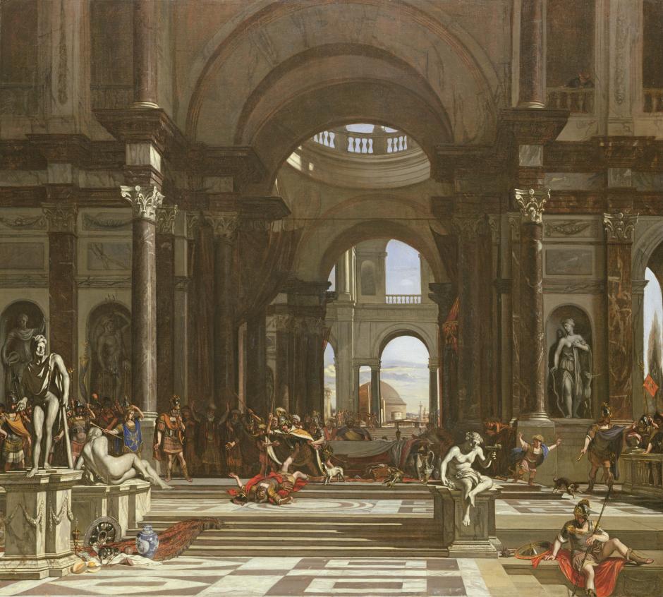 Alejandro Magno matando a Clito en Samarcanda, de Daniël de Blieck . Galería de Arte Ferens