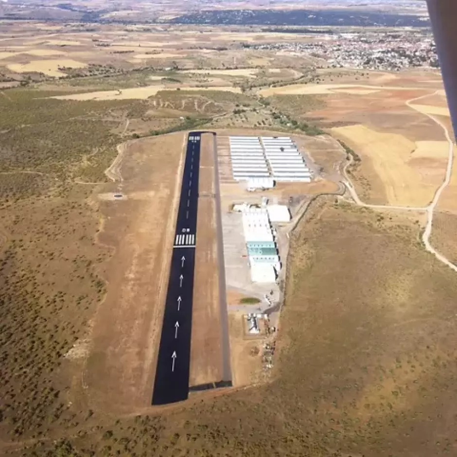 Vista aérea del aeródromo de Casarrubios del Monte, a unos 30 km de Madrid