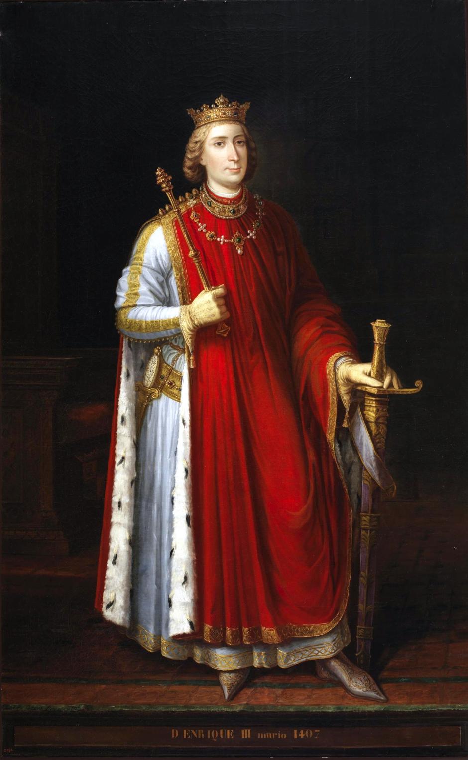 Retrato imaginario del rey Enrique III de Castilla (1379-1406), hijo y succesor del rey Juan I de Castilla