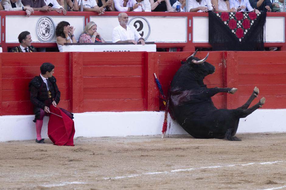 El toro terminó estampado contra las tablas