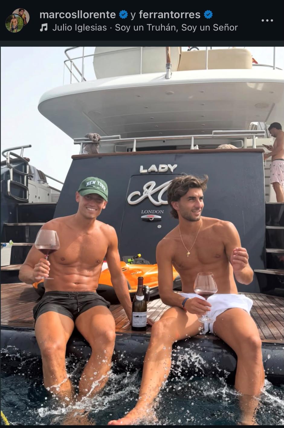 Marcos Llorente y Ferran Torres en sus vacaciones