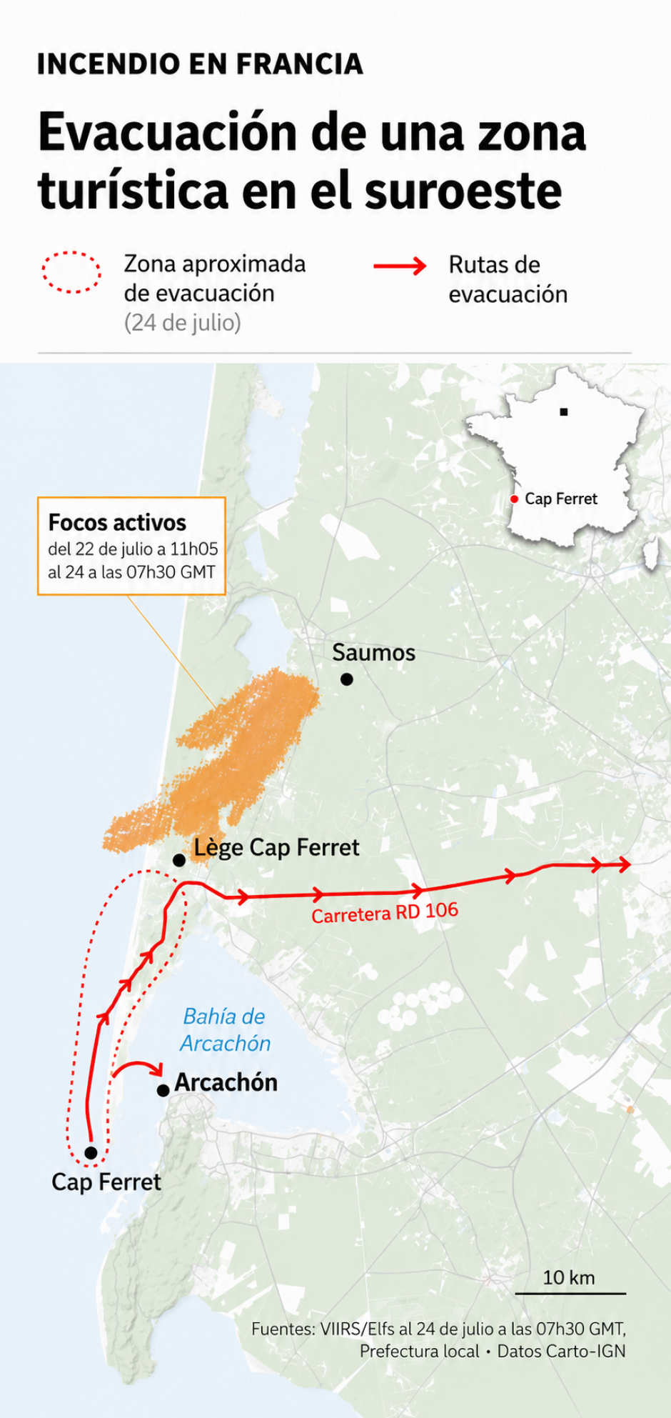 Infografía incendio Francia