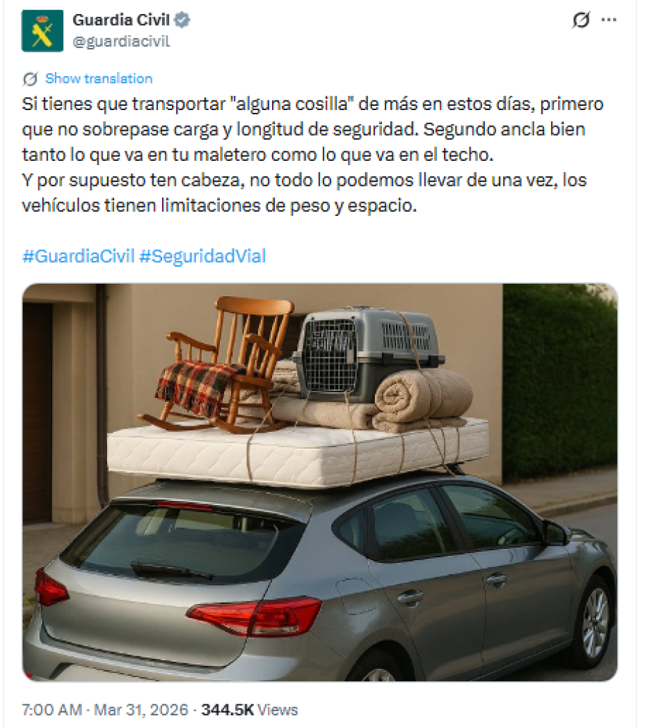 El comunicado de la Guardia Civil