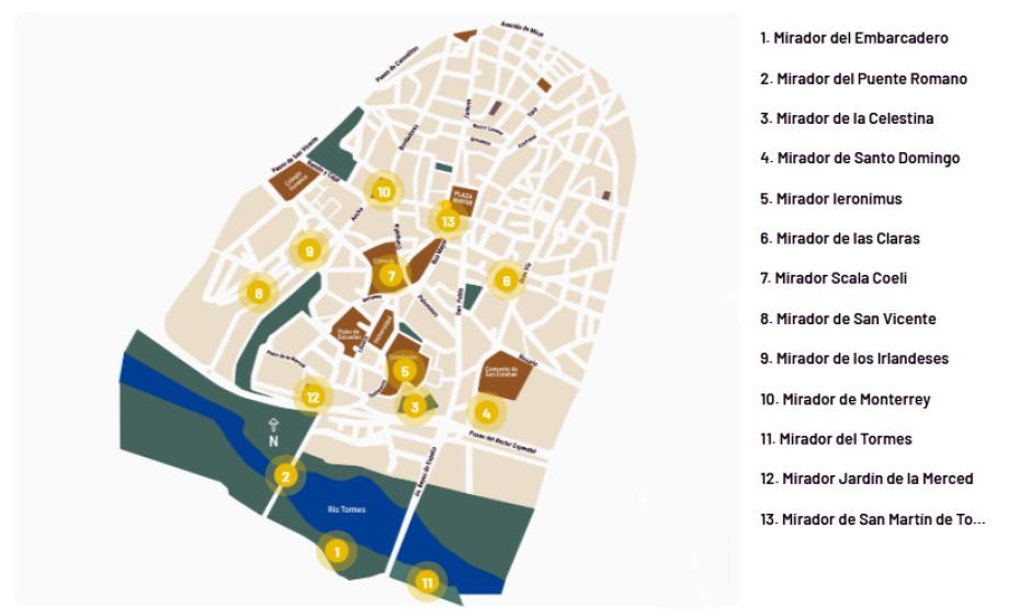 Mapa de la Ruta de los Miradores