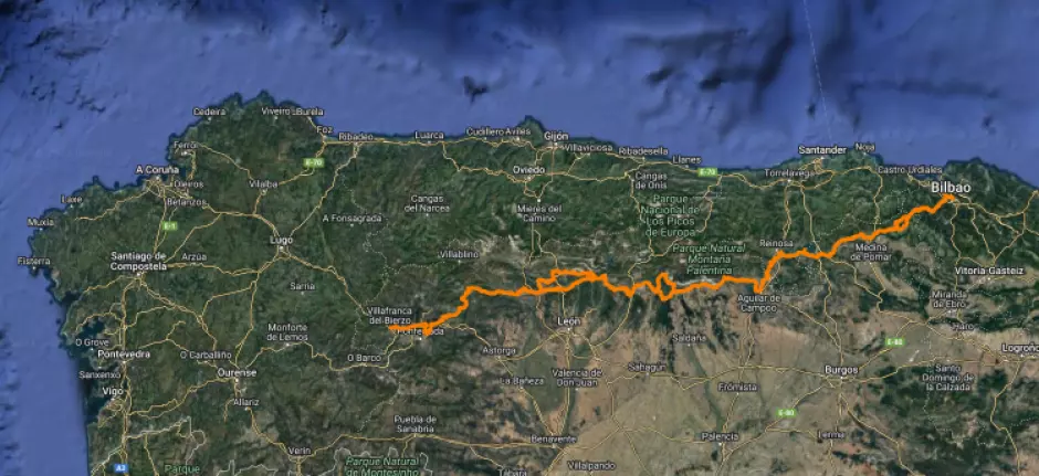 Mapa del Camino Viejo de Santiago