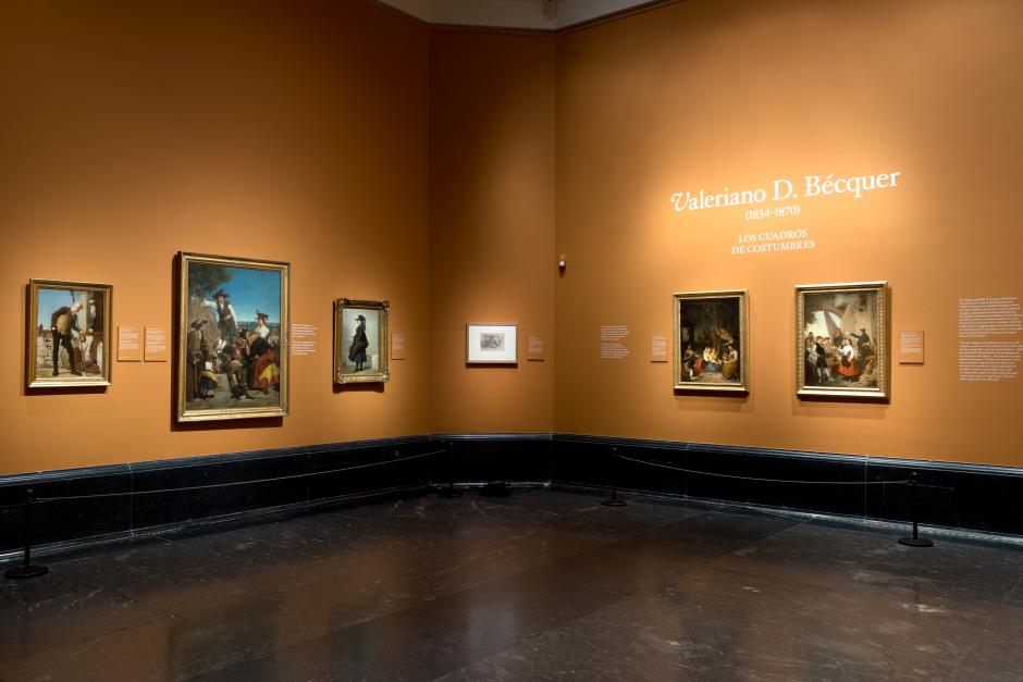 Sala de la exposición sobre Valeriano D. Bécquer en el Museo del Prado