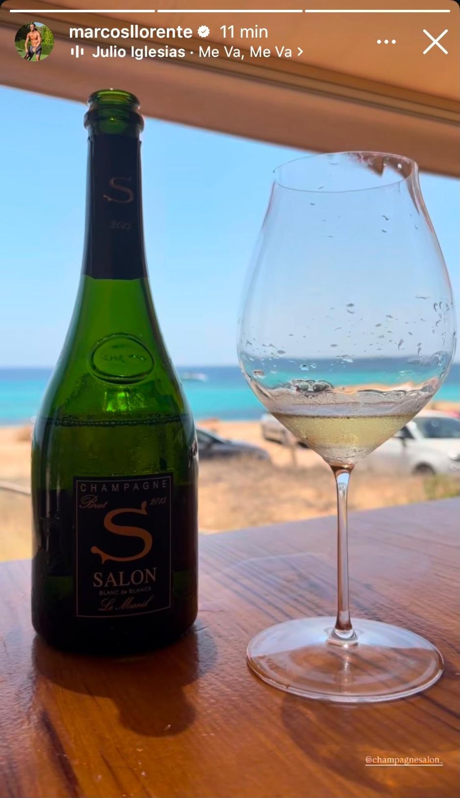 La botella del champagne escogido por Marcos Llorente