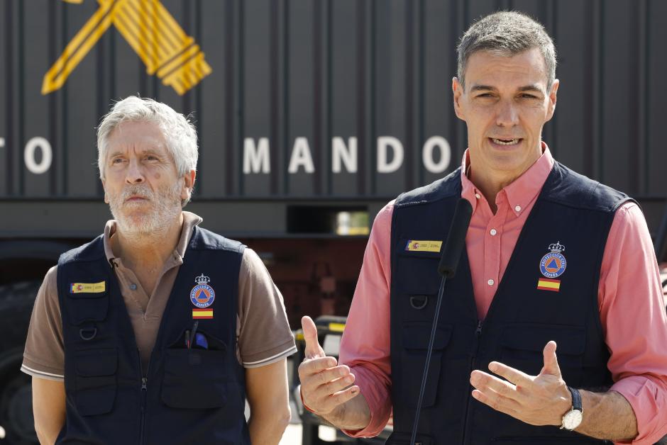 Pedro Sánchez en su comparecencia en Navalcarnero