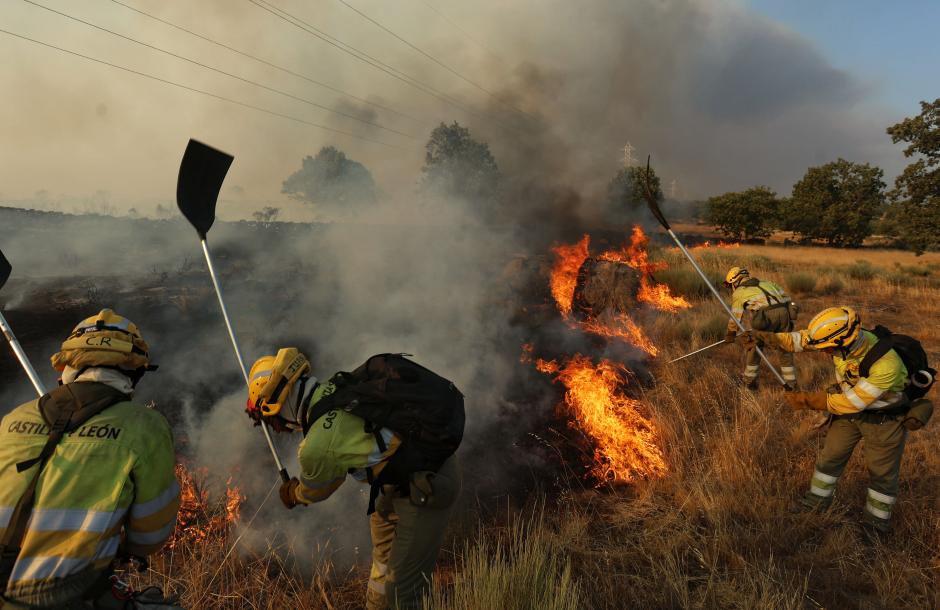 Lucha contra el fuego en la provincia de Zamora