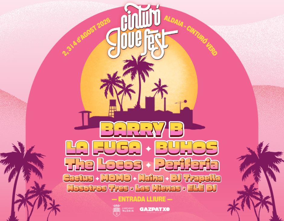 Cartel del festival Cinturó Jove Fest de Aldaia 2026.